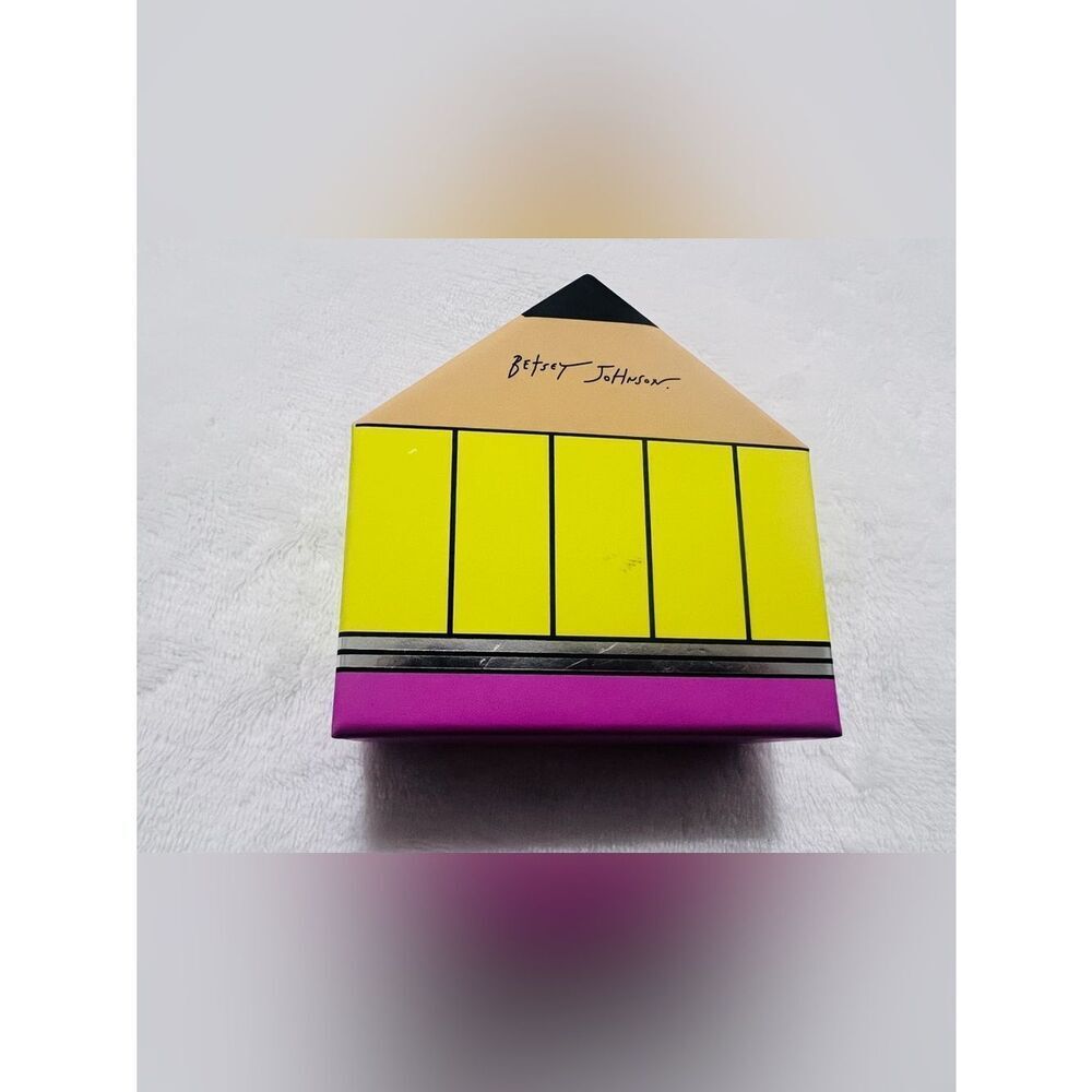 New BETSEY Johnson Pink Pencil Hinged Cuff Bracelet With Box Pink Color Orig $58 - Picture 4 of 5